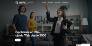 Portada de la web habitatleader.es realizada con el Kit Digital"